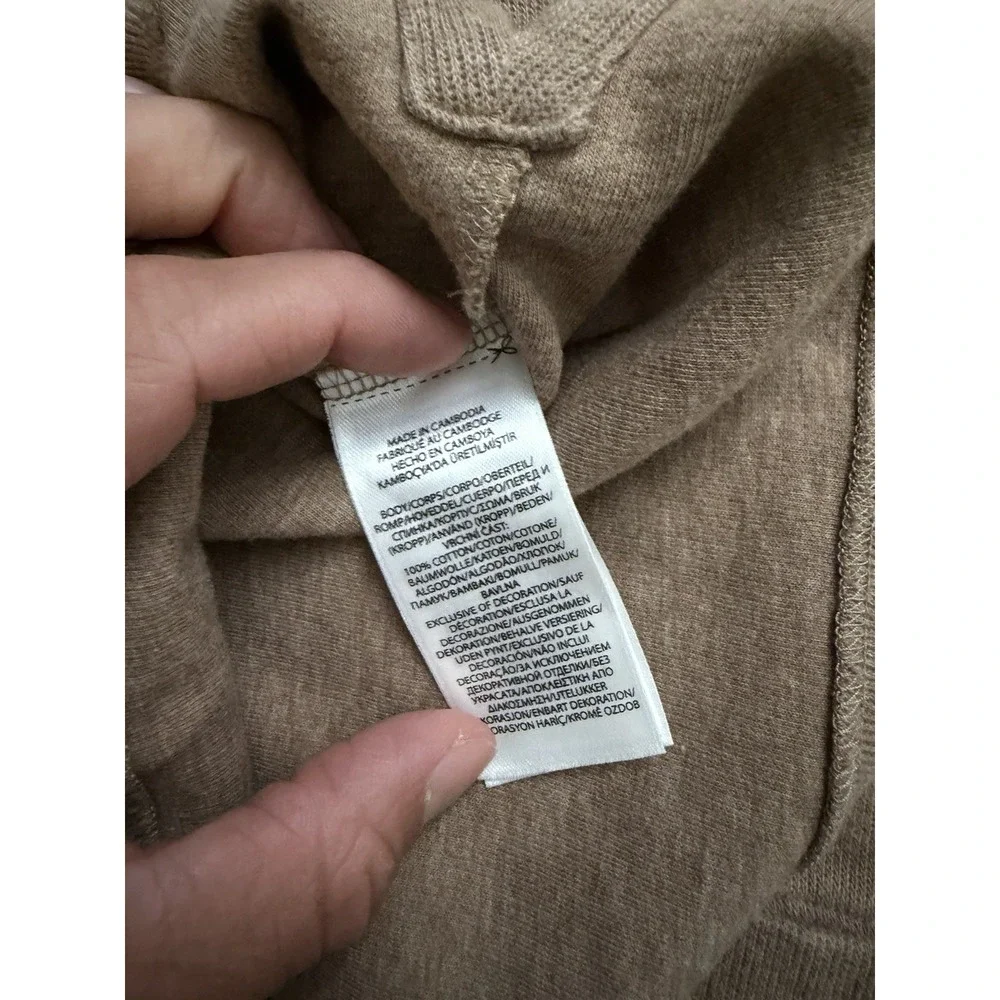 Polo Ralph Lauren Men's Estate Rib Cotton Quarter Zip Large Brown Tan Oatmeal